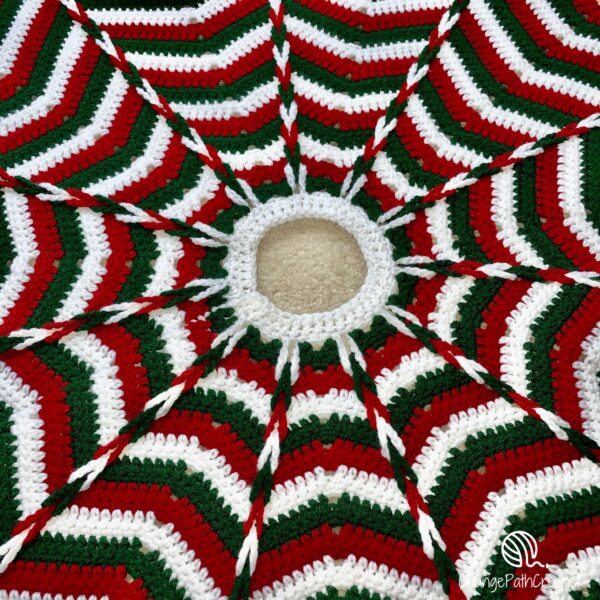 close up of Christmas tree skirt