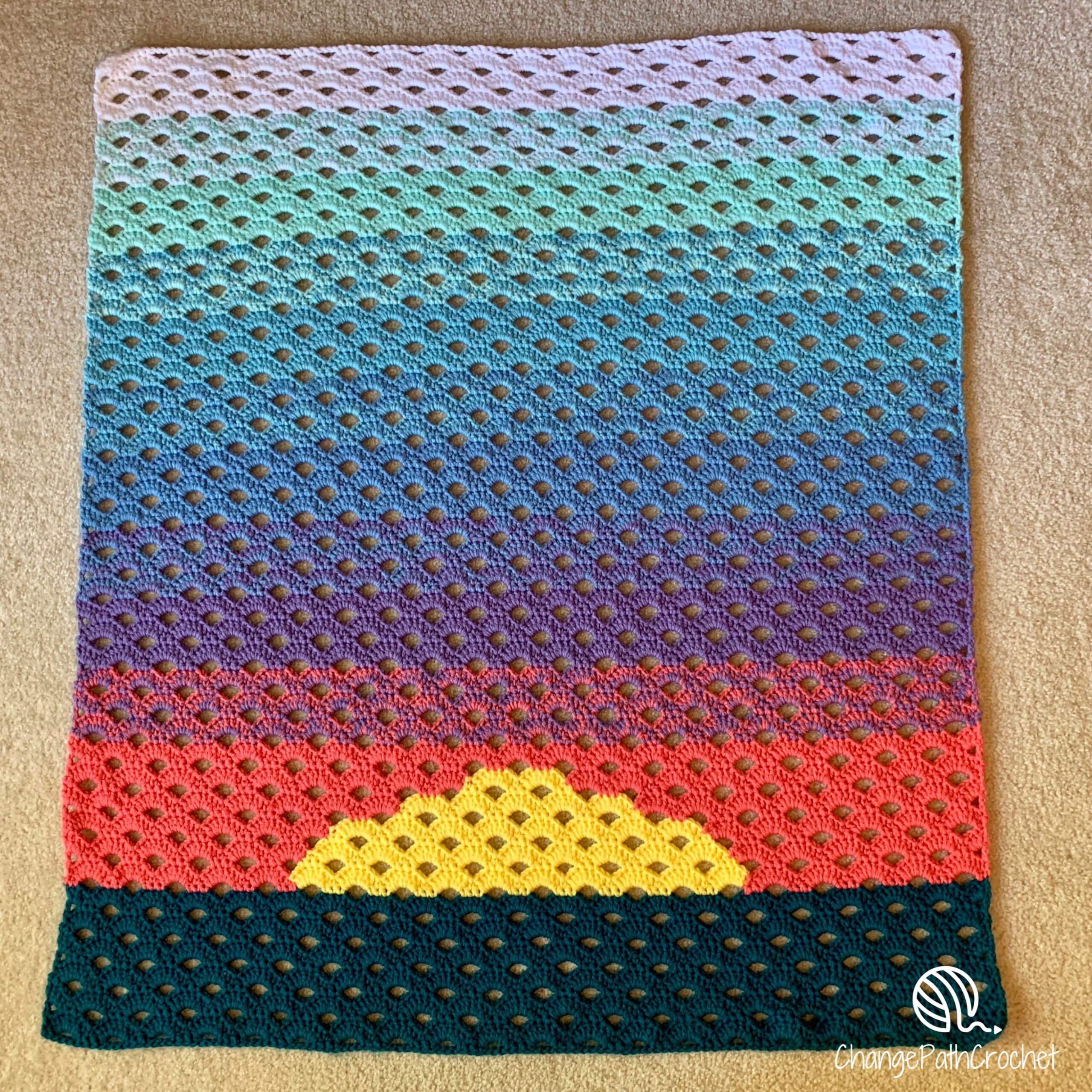 ombre sunrise blanket