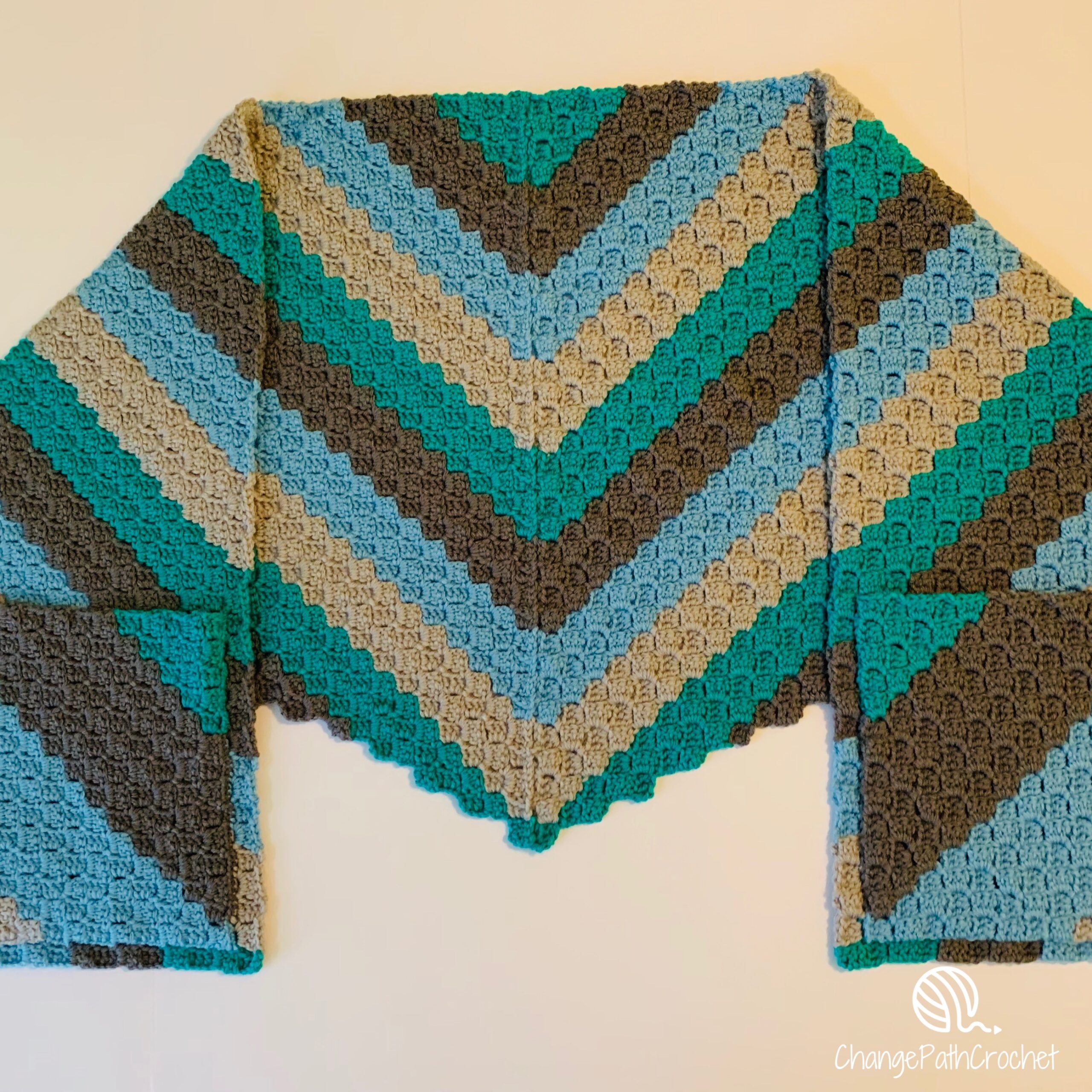 striped shawl with pockets