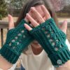Diamond Vines Mitts Crochet Pattern