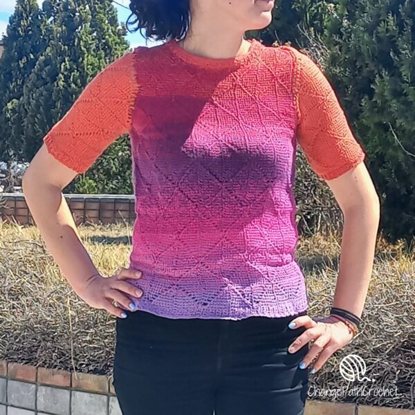 Diamond Tunisian Pullover Crochet Pattern