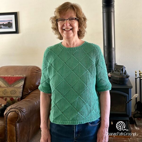 Diamond Tunisian Pullover Crochet Pattern