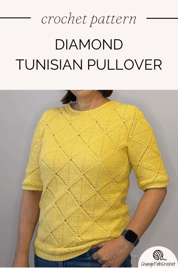 Diamond Tunisian Pullover Crochet Pattern