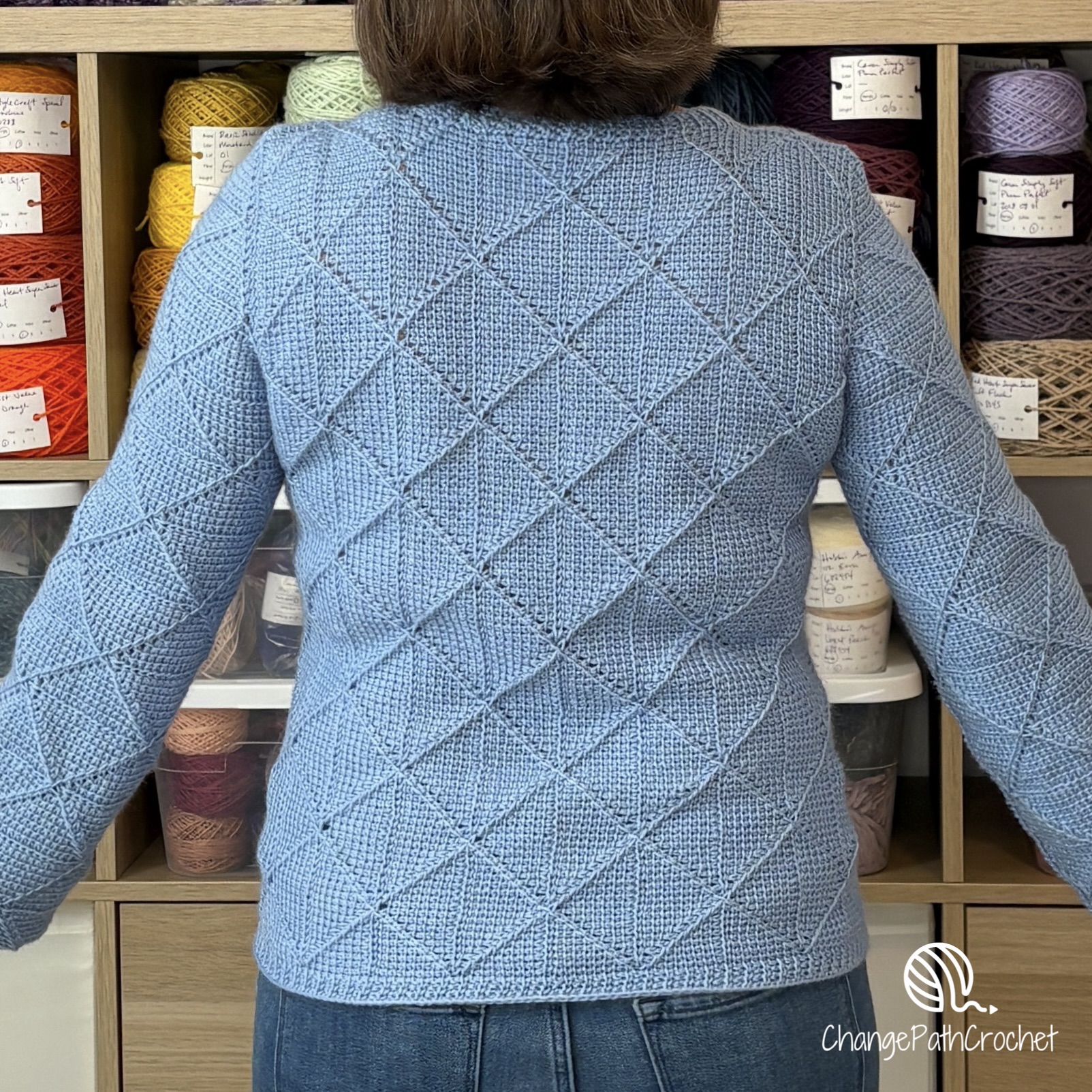 Diamond Tunisian Pullover Crochet Pattern