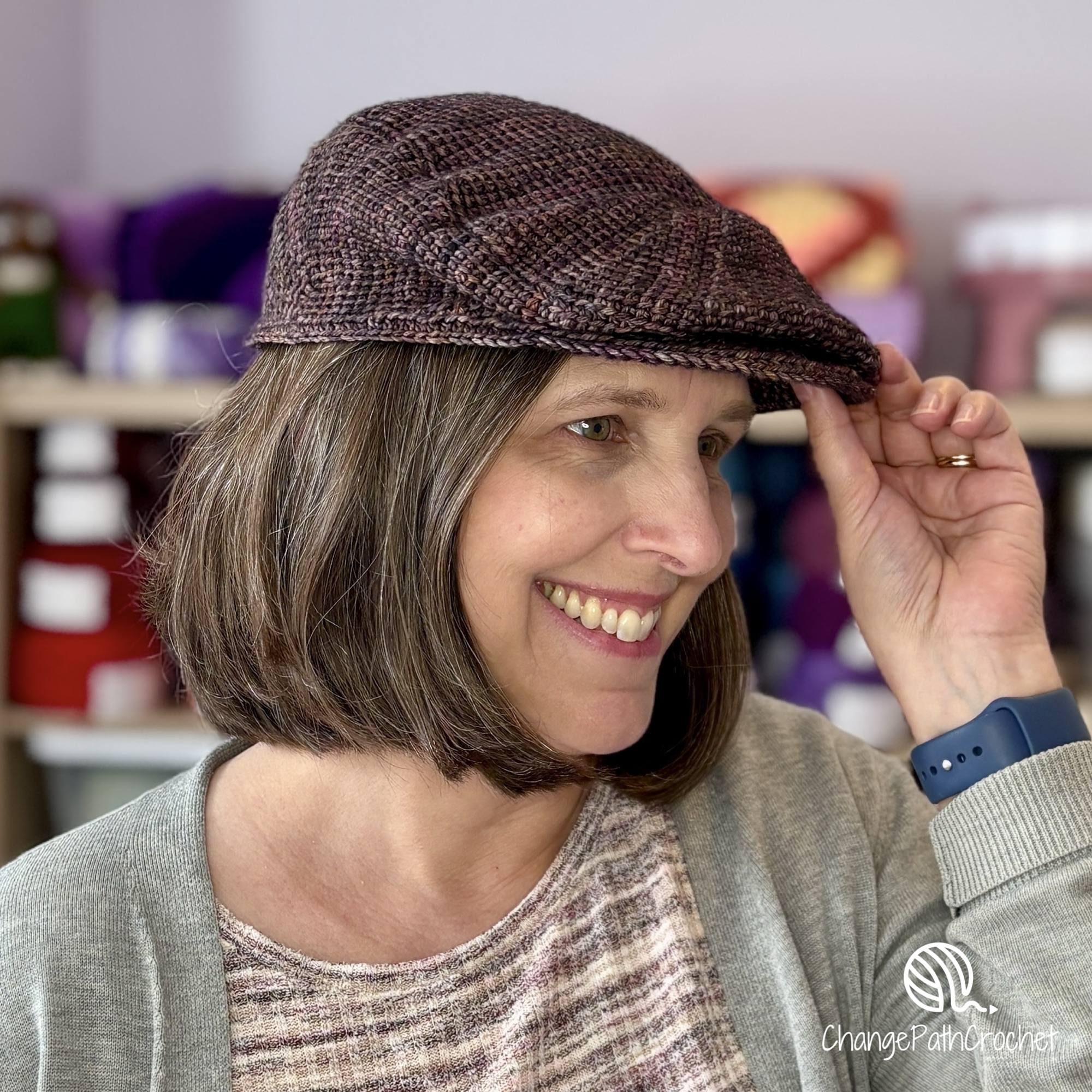 Cachet Flat Cap Crochet Pattern