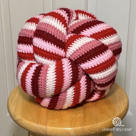 Striped Knot Pillow Crochet Pattern