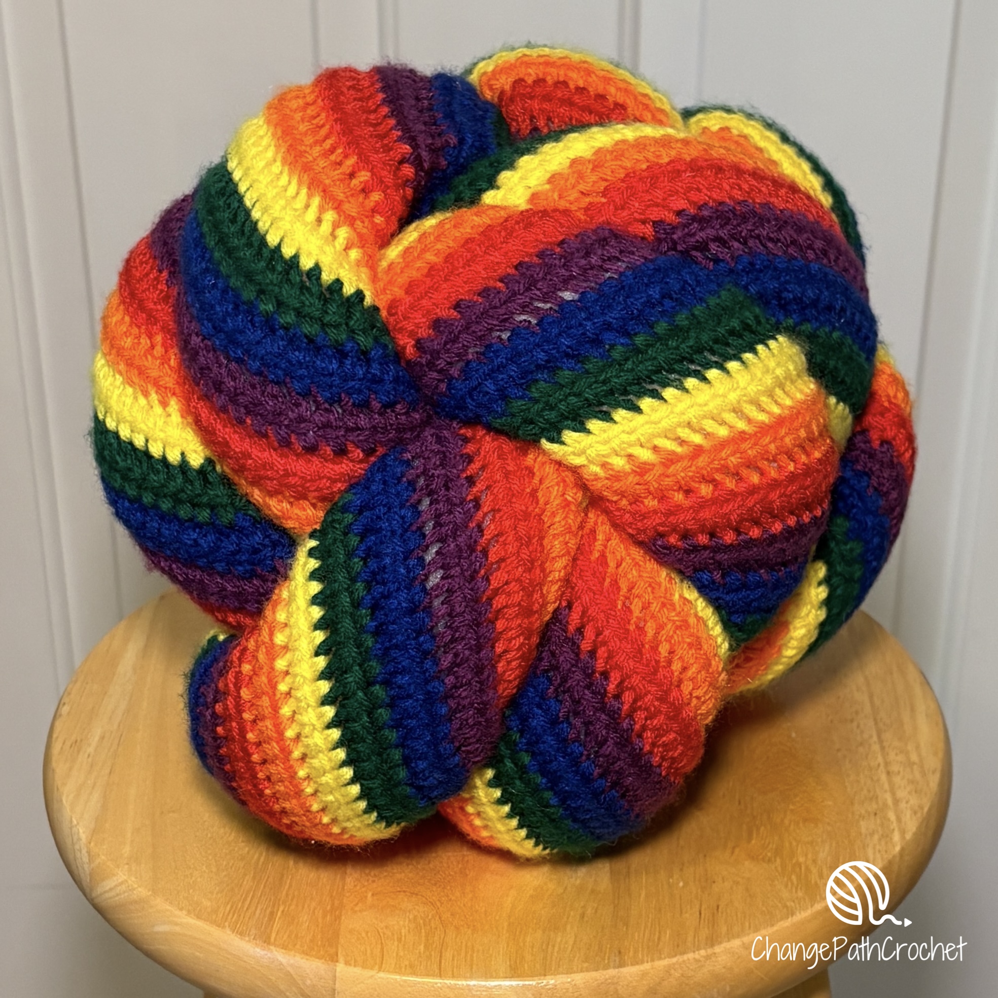 6 color knot pillow Striped Knot Pillow Crochet Pattern