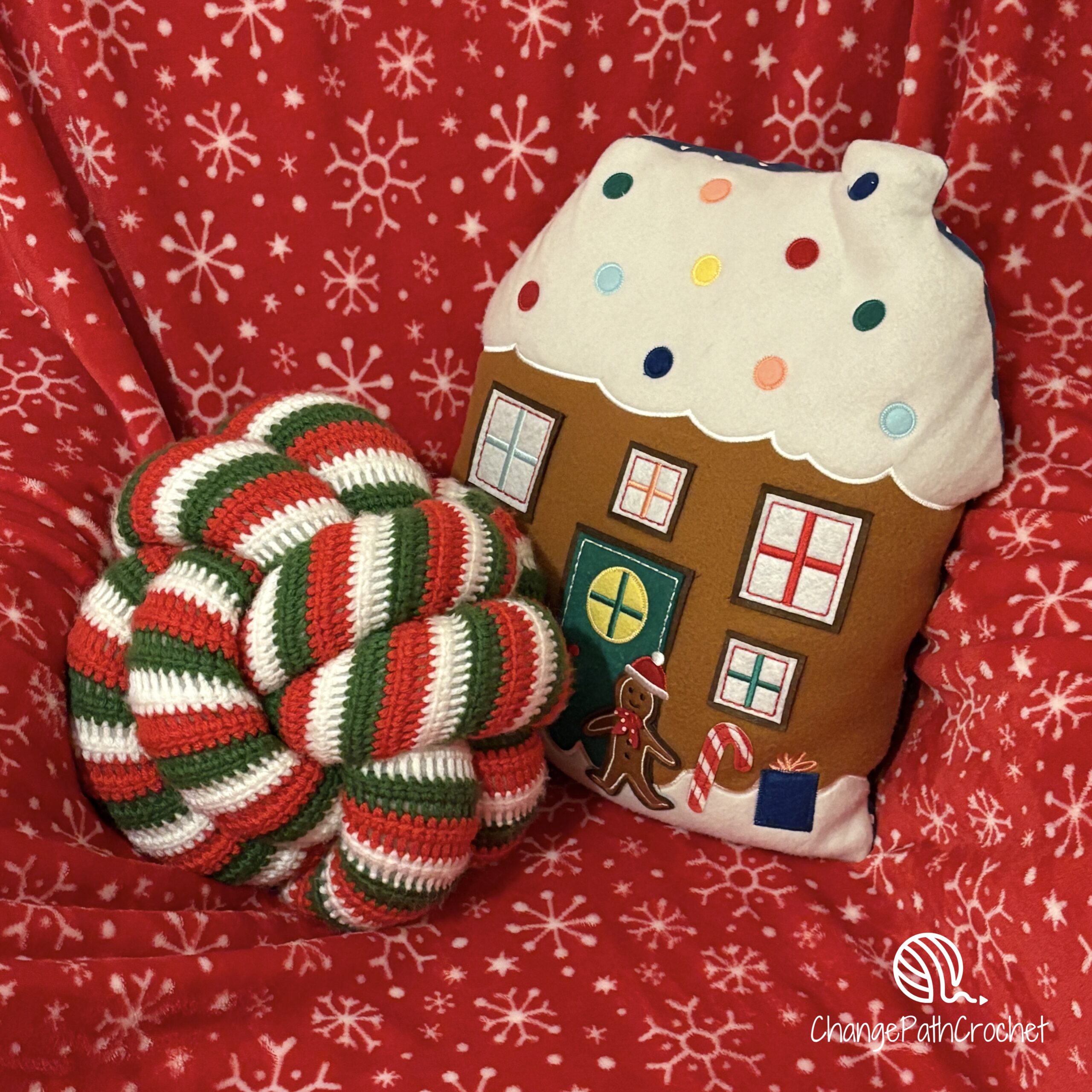 candycane knot pillow Striped Knot Pillow Crochet Pattern