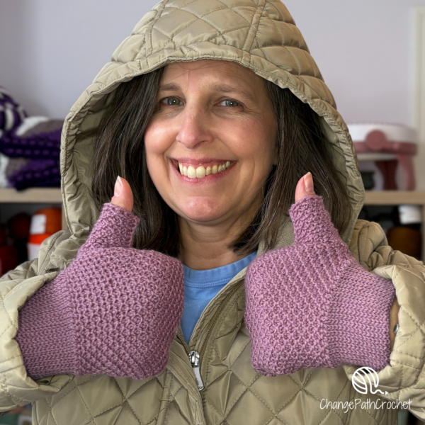 Tunisian Texting Mittens Crochet Pattern