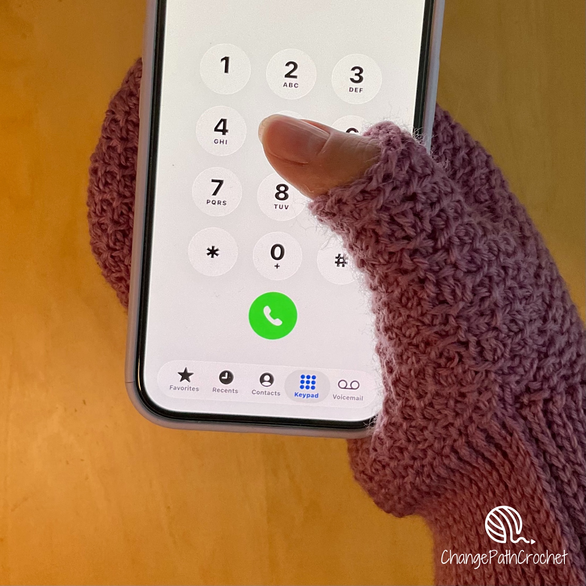 Tunisian Texting Mittens Crochet Pattern