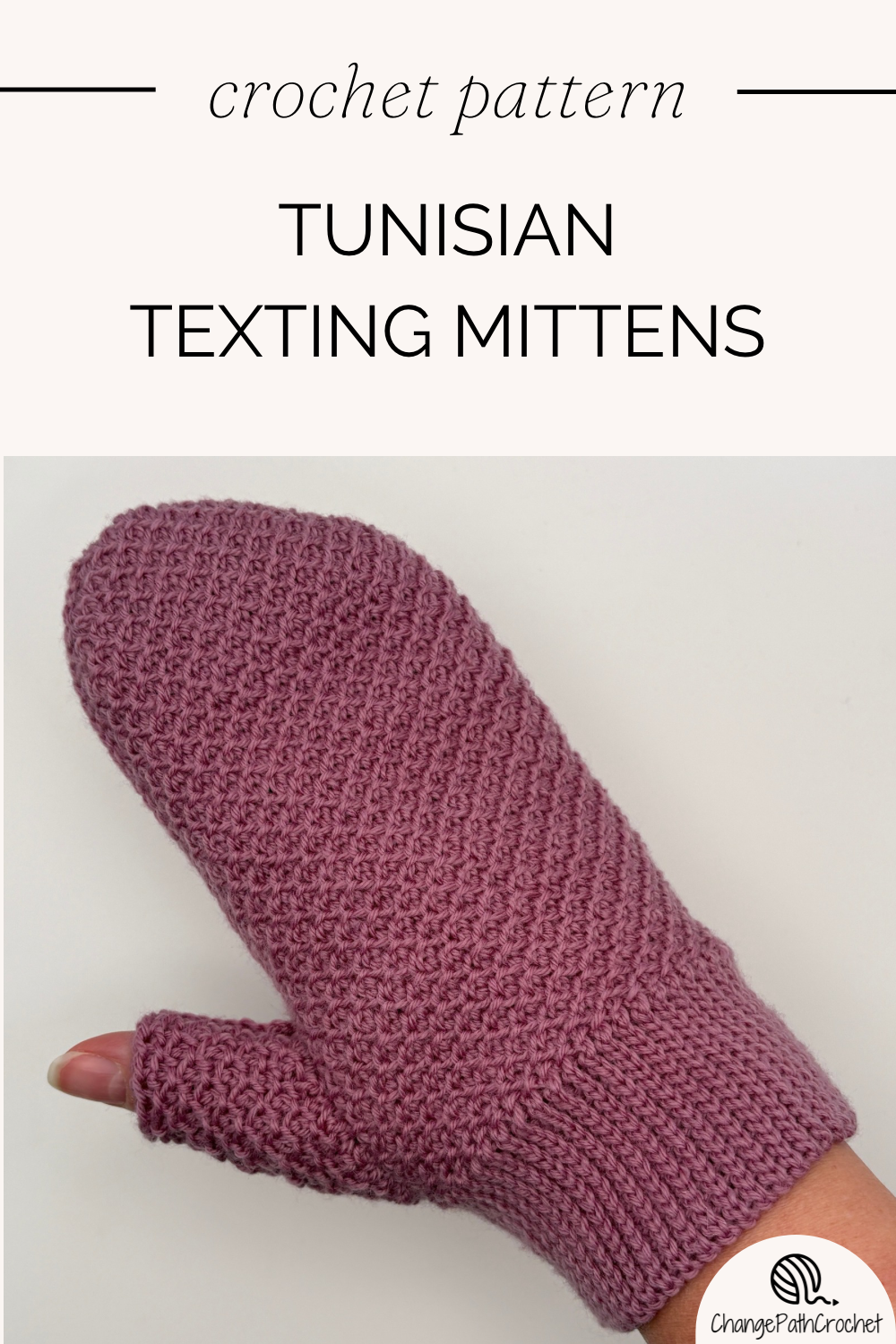 Tunisian Texting Mittens Crochet Pattern