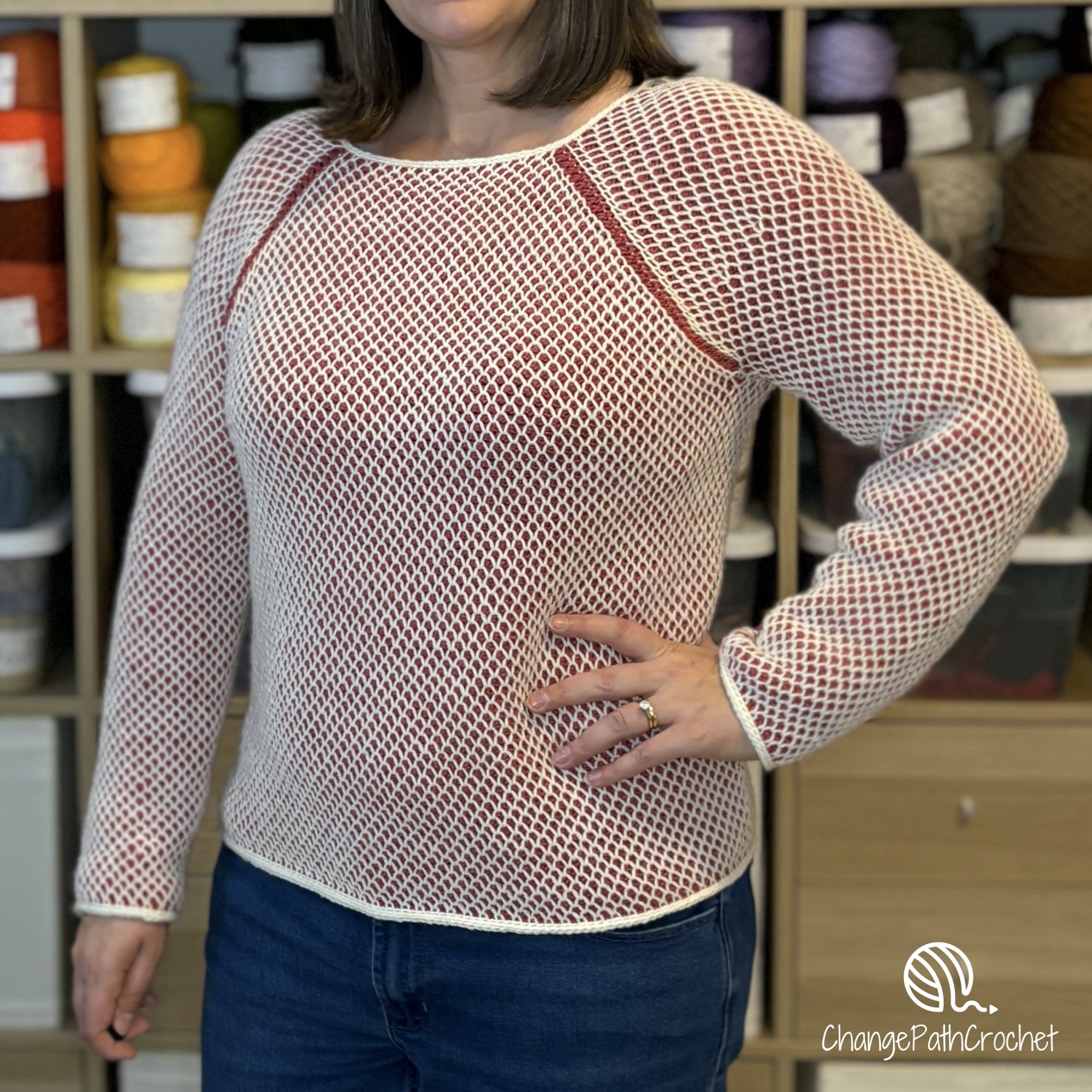 Duotone Tunisian Raglan Crochet Pattern